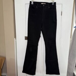 Levi's 725 High Rise Bootcut Jeans Women's Size 29 Black Denim Pants Cotton